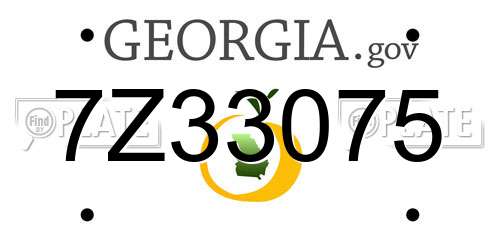 7Z33075 Georgia License Plate