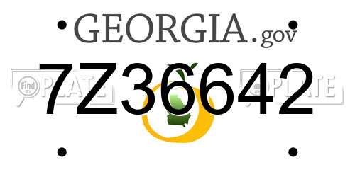 7Z36642 Georgia License Plate