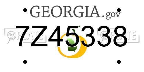 7Z45338 Georgia License Plate