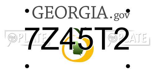 7Z45T2 Georgia License Plate