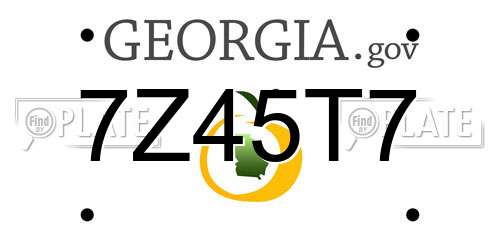 7Z45T7 Georgia License Plate
