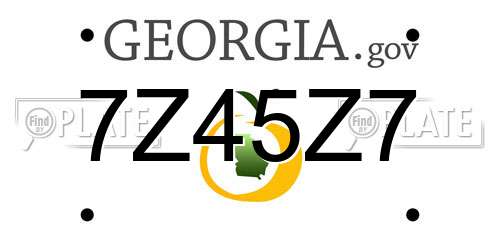 7Z45Z7 Georgia License Plate