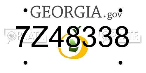7Z48338 Georgia License Plate