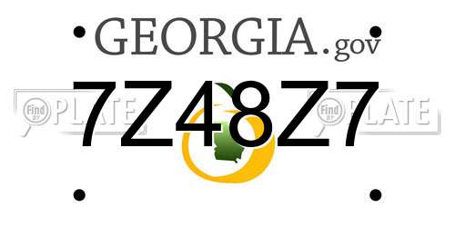 7Z48Z7 Georgia License Plate