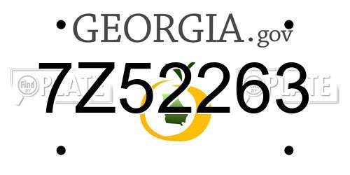 7Z52263 Georgia License Plate