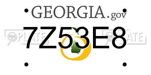 7Z53E8 Georgia License Plate
