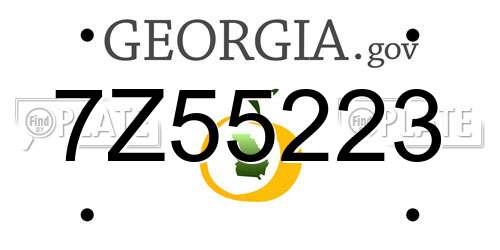 7Z55223 Georgia License Plate