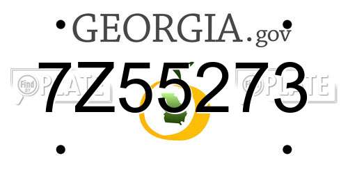 7Z55273 Georgia License Plate
