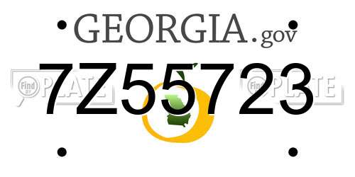 7Z55723 Georgia License Plate