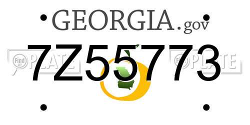 7Z55773 Georgia License Plate