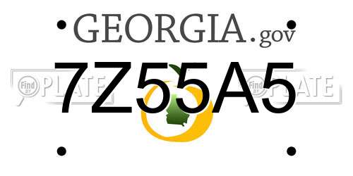 7Z55A5 Georgia License Plate