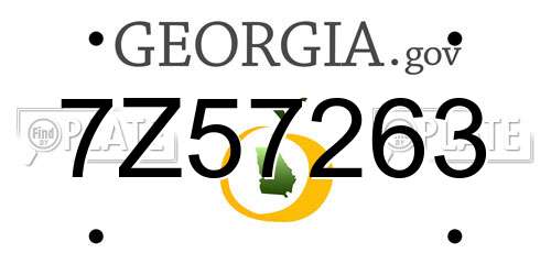 7Z57263 Georgia License Plate