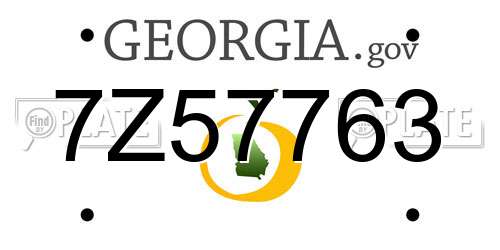 7Z57763 Georgia License Plate