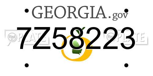 7Z58223 Georgia License Plate