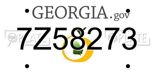 7Z58273 Georgia License Plate