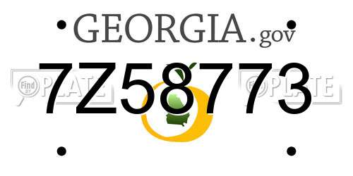 7Z58773 Georgia License Plate