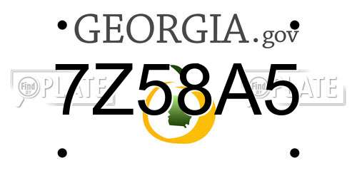 7Z58A5 Georgia License Plate