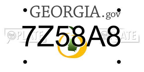 7Z58A8 Georgia License Plate
