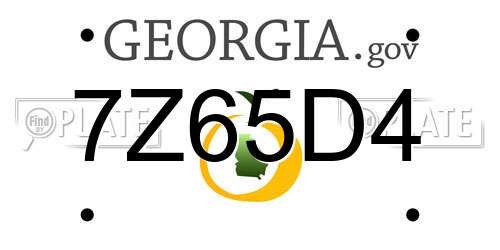 7Z65D4 Georgia License Plate