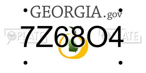 7Z68O4 Georgia License Plate