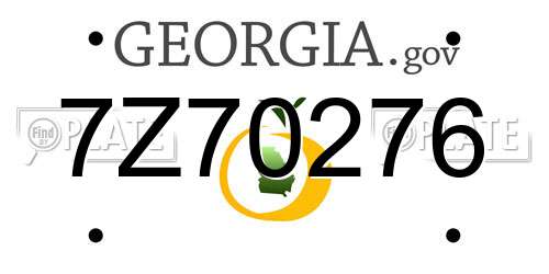 7Z70276 Georgia License Plate