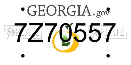7Z70557 Georgia License Plate