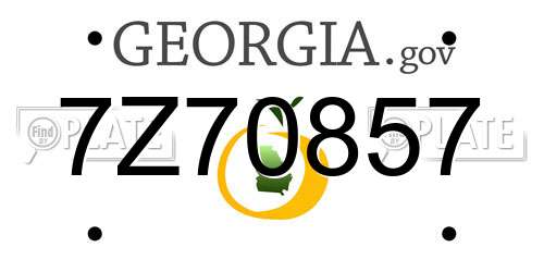 7Z70857 Georgia License Plate