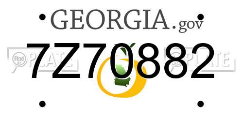 7Z70882 Georgia License Plate