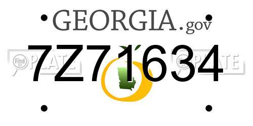 7Z71634 Georgia License Plate