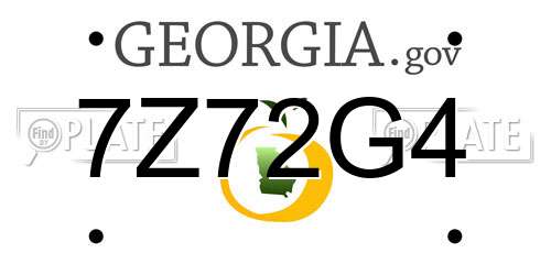 7Z72G4 Georgia License Plate