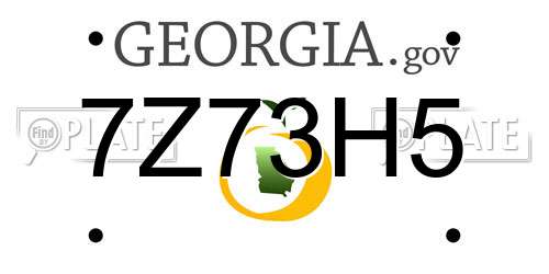 7Z73H5 Georgia License Plate