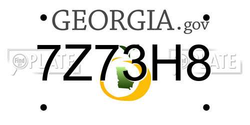 7Z73H8 Georgia License Plate