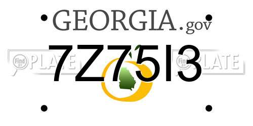 7Z75I3 Georgia License Plate