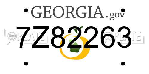 7Z82263 Georgia License Plate