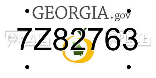 7Z82763 Georgia License Plate
