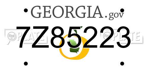 7Z85223 Georgia License Plate
