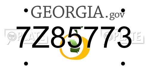 7Z85773 Georgia License Plate