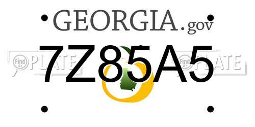 7Z85A5 Georgia License Plate