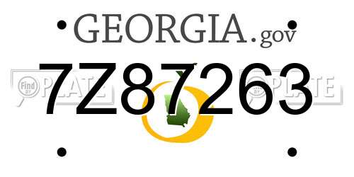 7Z87263 Georgia License Plate
