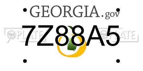 7Z88A5 Georgia License Plate