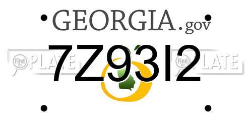 7Z93I2 Georgia License Plate