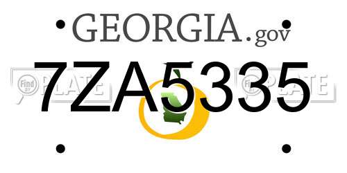 7ZA5335 Georgia License Plate