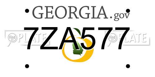 7ZA577 Georgia License Plate