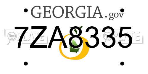7ZA8335 Georgia License Plate