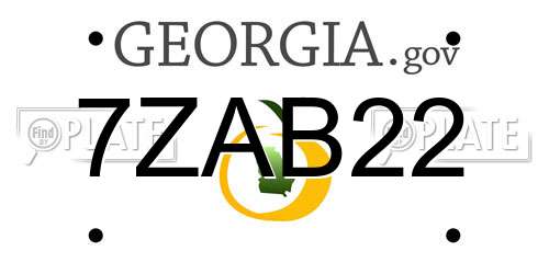 7ZAB22 Georgia License Plate