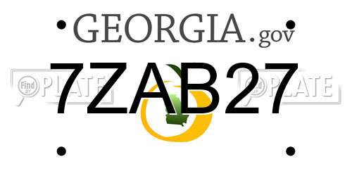 7ZAB27 Georgia License Plate