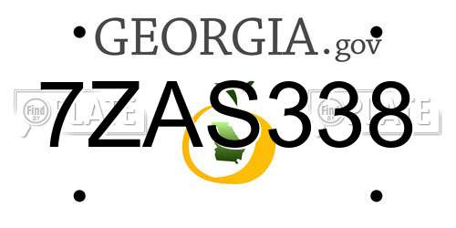 7ZAS338 Georgia License Plate
