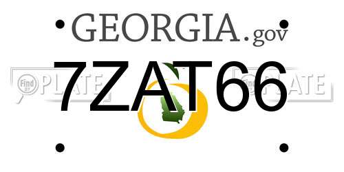 7ZAT66 Georgia License Plate