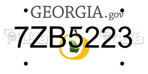 7ZB5223 Georgia License Plate