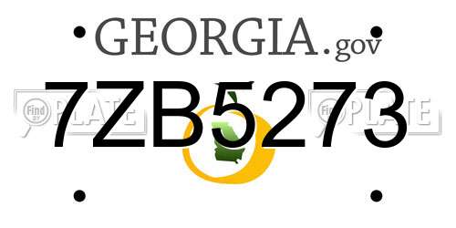 7ZB5273 Georgia License Plate